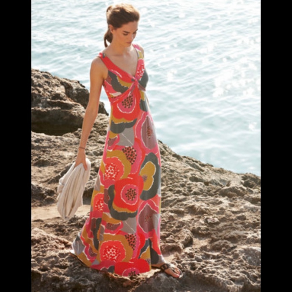 Boden (WH323 Size 16L Floral Print Maxi Dress